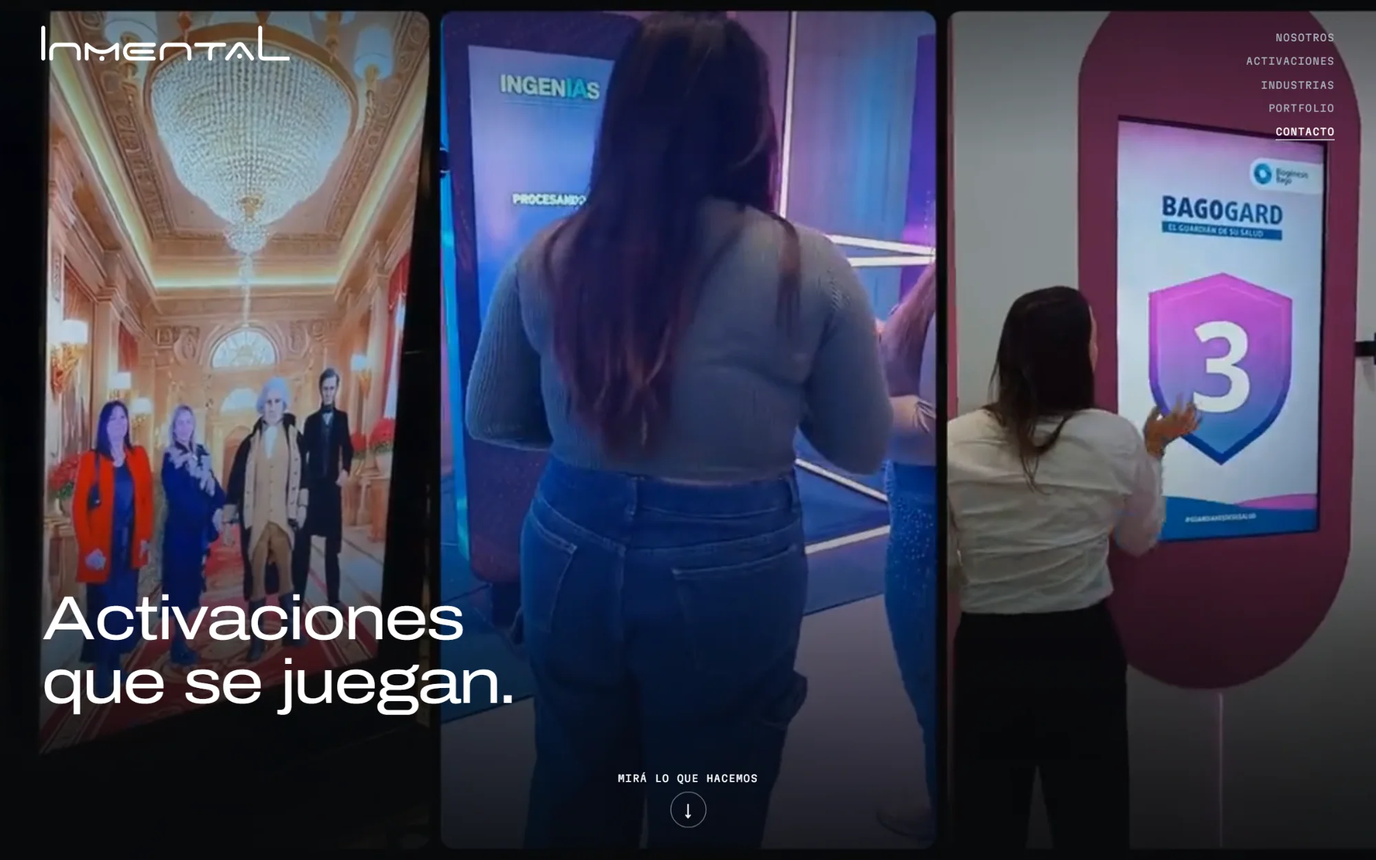 The headline over three activation videos.